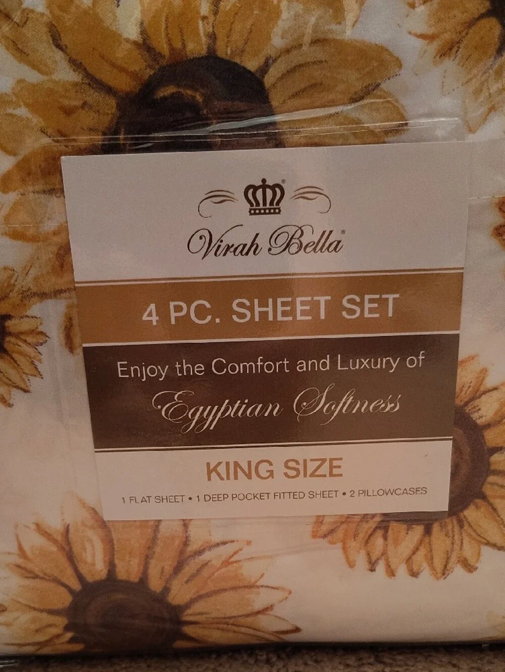 King Sheet Set - Yellow Sunflower Design